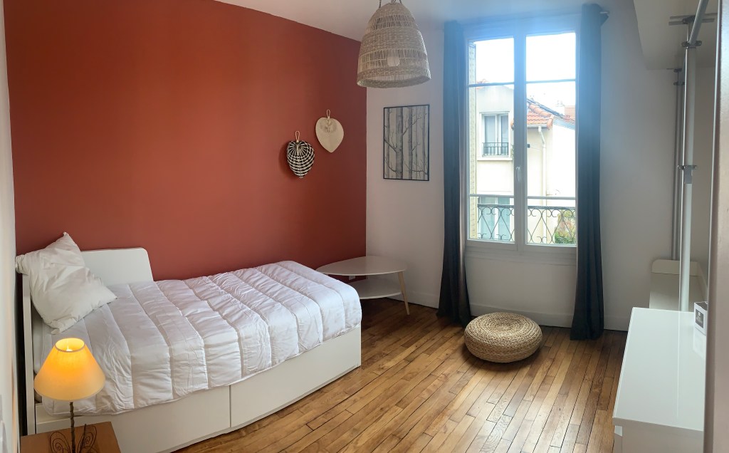 Chambre simple ou double terracotta bohème du projet Colombes